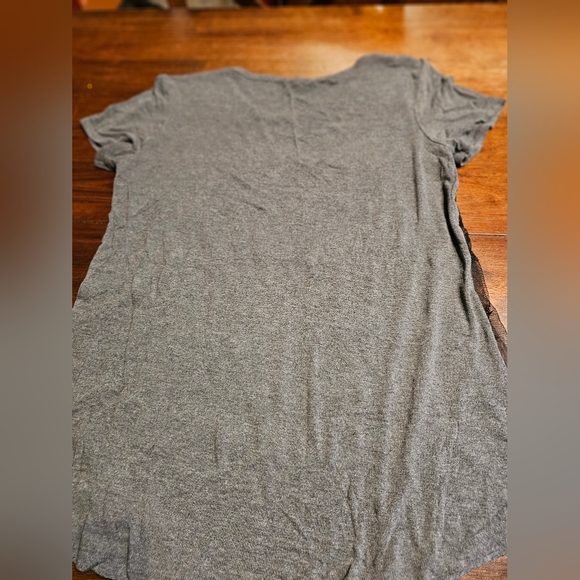 Maurices Gray and Black Lace Short Sleeve Top - Picture 3 of 3